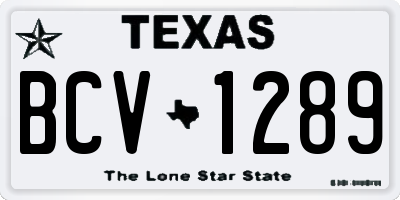 TX license plate BCV1289