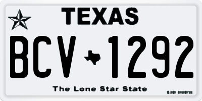 TX license plate BCV1292