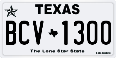 TX license plate BCV1300