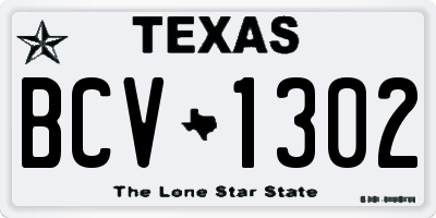TX license plate BCV1302