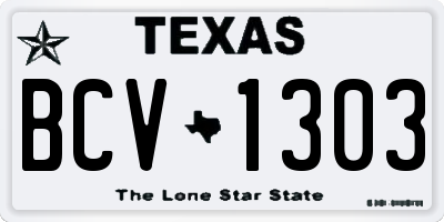 TX license plate BCV1303