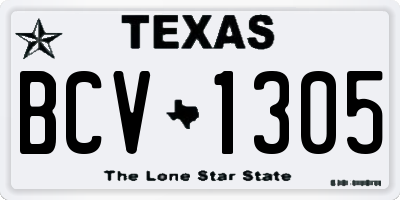 TX license plate BCV1305
