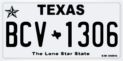 TX license plate BCV1306
