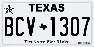 TX license plate BCV1307