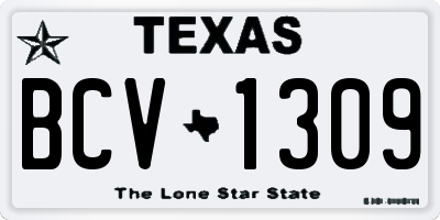 TX license plate BCV1309