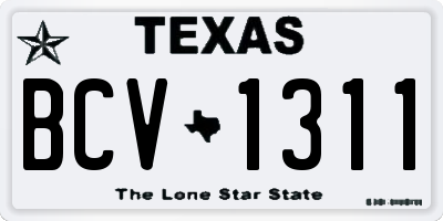 TX license plate BCV1311
