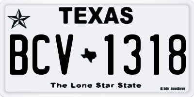 TX license plate BCV1318