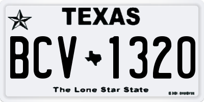 TX license plate BCV1320