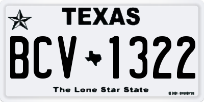TX license plate BCV1322