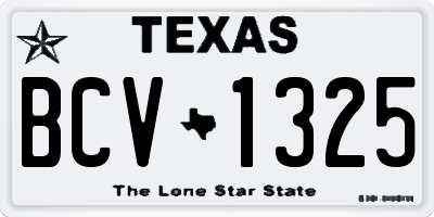 TX license plate BCV1325
