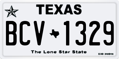 TX license plate BCV1329
