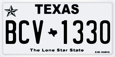 TX license plate BCV1330
