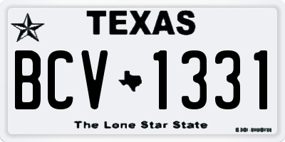 TX license plate BCV1331