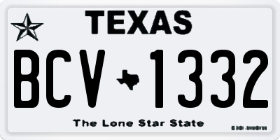 TX license plate BCV1332