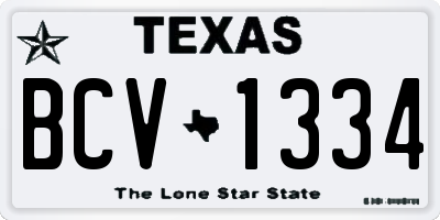 TX license plate BCV1334