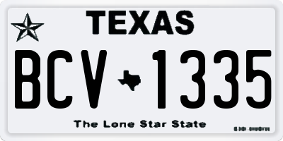 TX license plate BCV1335