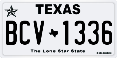TX license plate BCV1336