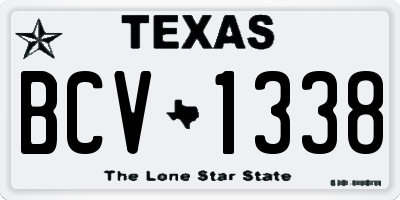 TX license plate BCV1338