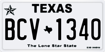 TX license plate BCV1340