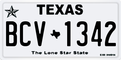 TX license plate BCV1342