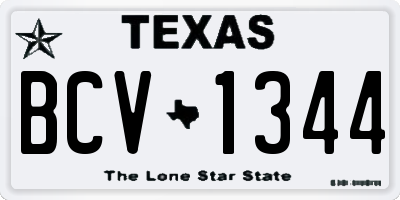 TX license plate BCV1344