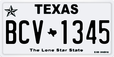 TX license plate BCV1345