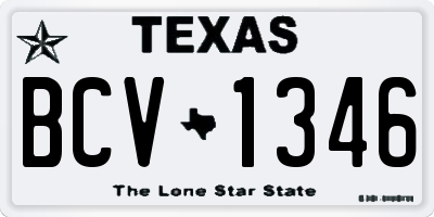 TX license plate BCV1346