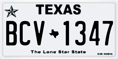 TX license plate BCV1347
