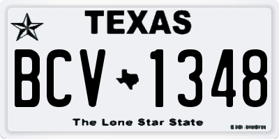 TX license plate BCV1348
