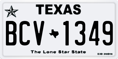 TX license plate BCV1349