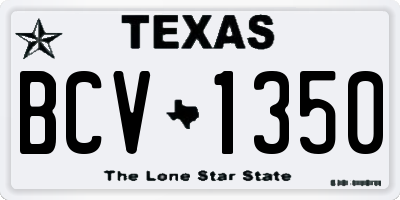 TX license plate BCV1350
