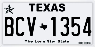 TX license plate BCV1354