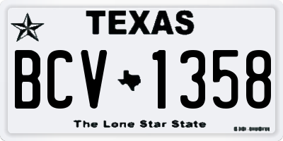 TX license plate BCV1358