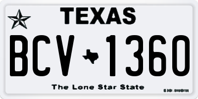 TX license plate BCV1360
