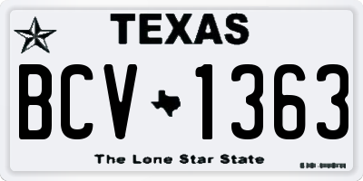TX license plate BCV1363