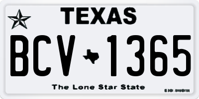 TX license plate BCV1365