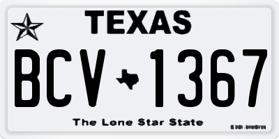 TX license plate BCV1367