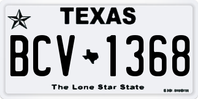 TX license plate BCV1368