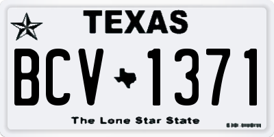 TX license plate BCV1371