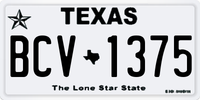 TX license plate BCV1375