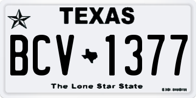TX license plate BCV1377