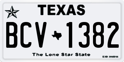 TX license plate BCV1382