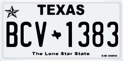 TX license plate BCV1383