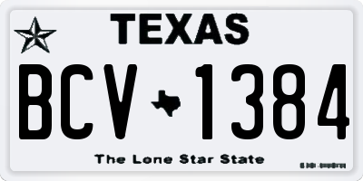 TX license plate BCV1384