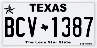 TX license plate BCV1387