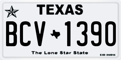 TX license plate BCV1390