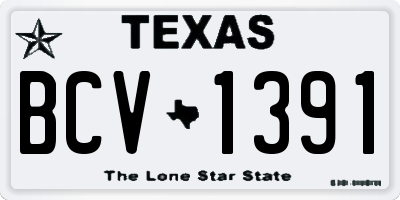 TX license plate BCV1391