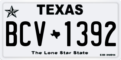 TX license plate BCV1392