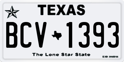 TX license plate BCV1393
