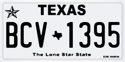 TX license plate BCV1395